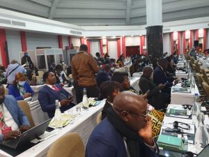 Delegates in a large conference hall during a regional East African forum on domestic resource mobilisation.